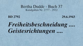 BD 2792 - FREIHEITSBESCHNEIDUNG .... GEISTESRICHTUNGEN ....