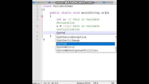 Java Variable Declaration Demo