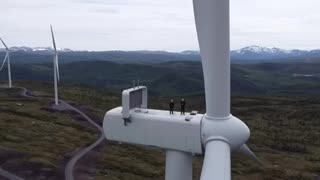 Working on a wind turbine