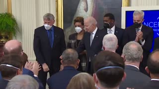 Biden Decides To Parade Around The Room MASKLESS, Breathing On Everyone