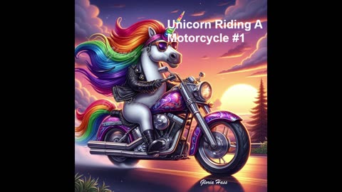 Unicorn Riding on a Motorcycle #1