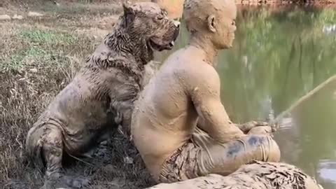 Baby dog & him for mud