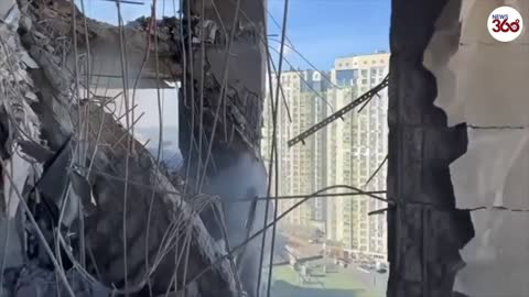 Ukraine: Kyiv high-rise apartment completely destroyed by Russian shelling