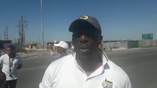 Xolisa Gwekazi councillor of ward 95 during the Man's March against Gender Based Violence
