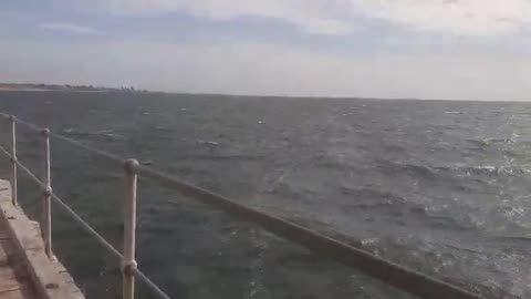 There's a strong wind on the Jetty