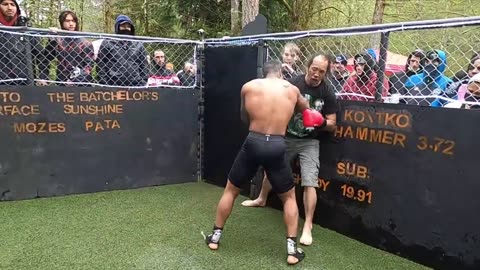 Backyard Kickboxing Match