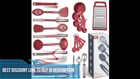 Kitchen Utensil Set 24 Nylon and Stainless Steel Utensil Set