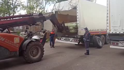 Dozens of tons of building materials are being delivered to Mariupol.