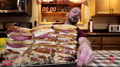 Monster Reuben Sandwich Challenge | ManVFood |Triple Stack | Giant Foods