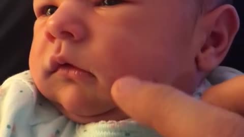 Funny grumpy baby sneezing and farting