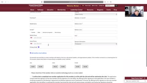 Adding a New Member To Toastmaster.org