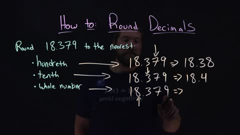 How to Round Decimals| Round 18.739 | Minute Math