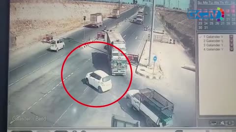 CCTV Record Accident Footage On Road Accident