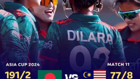 Women's Asia Cup 2024.11th Match. Bangladesh vs Malaysia. #youtubeshorts #cricket #t20#shortvideo