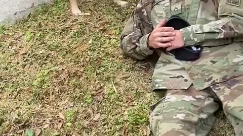 Dad and Dog Reunion After Military Training