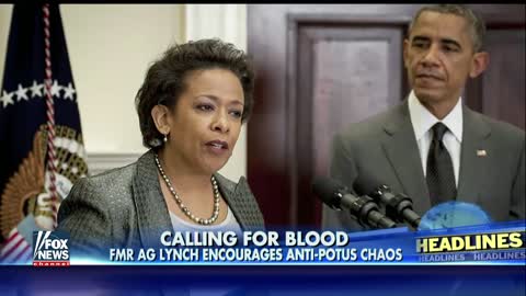 Loretta Lynch calling for violence to support the Coup against President Trump.