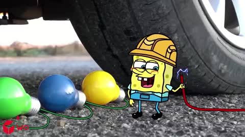 stop !! Don't crush Spongebob, crush the crunchy and soft with the car while rocking cosmic