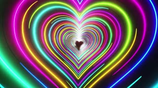 689. Neon Love Heart Tunnel💜Purple Heart Heart Neon Heart