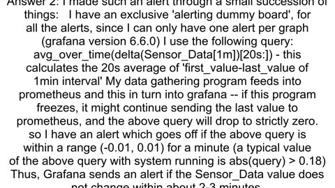 Grafana Alerting when there is no change in data for x minutes