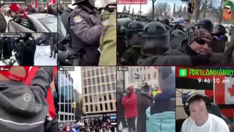 Canadian Police Pushing And Shoving