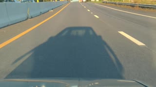 Truck Runs Along Road