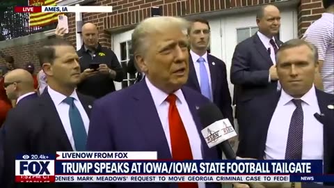 Trump Tailgate:Donald Trump surprises fraternity at lowa/lowa State football rivalry game