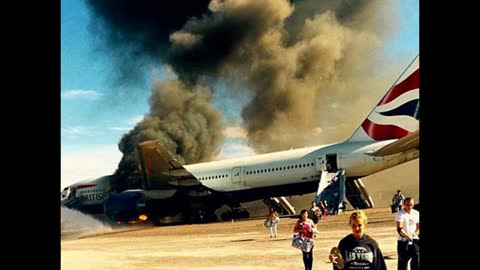 British Airways Plane on fire at Las Vegas airport - September 8, 2015