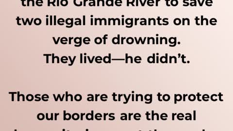 National Guardsman heroically dove into the Rio Grande River to save two illegal immigrants...