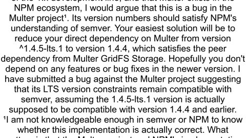 Dependency problem using multer and multergridfsstorage