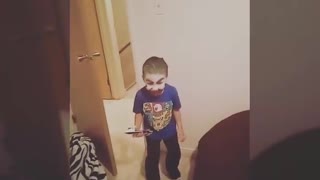 Halloween prank kid is joker