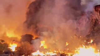 Driving Through Planet Ranch Fire in Arizona