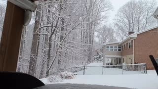 Time lapse of snow fall over night