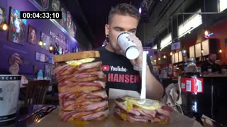 "TRULY INSANE" BREAKFAST SANDWICH CHALLENGE (Undefeated) | The "War Pig" Breakfast Challenge