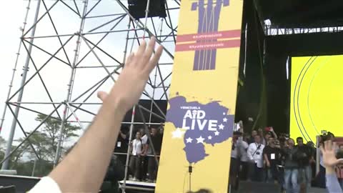 La llegada de Guaidó al concierto Venezuela Aid Live en Cúcuta