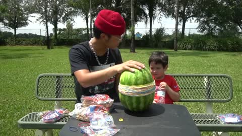Watermelon fun, laugh