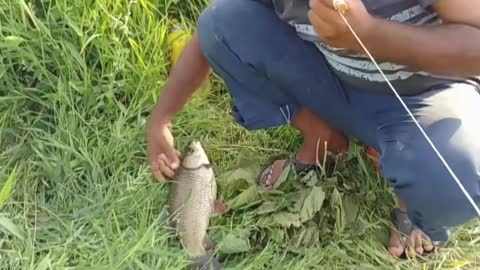 Catching a fish by Man