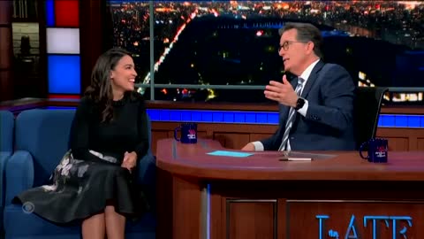 Stephen Colbert Begs Alexandria Ocasio Cortez To Run For President In 2024