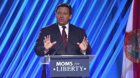 Gov. Ron DeSantis speaks at a Moms for Liberty event in Tampa, FL