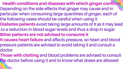 Health conditions and diseases with which ginger conflicts