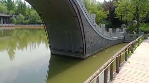 This stone bridge is 20 years old