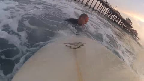 Just a day in the water...Surfing Huntington Beach Pier