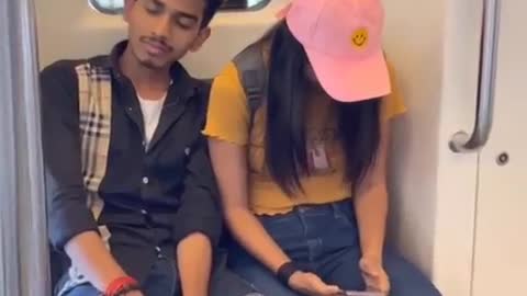 SLEEPING ON STRANGERS IN THE METRO PRANK PART2 classyaryan shorts prank romantic_360p.mp4.webm