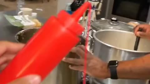 Chef Bamboozled by Fake Ketchup Gag