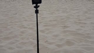 Ulanzi tripod selfie stick . GoPro filming timelapse. Bournemouth beach