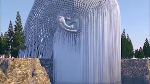 This waterfall sculpture is amazing, the way the water falls is so soothing!