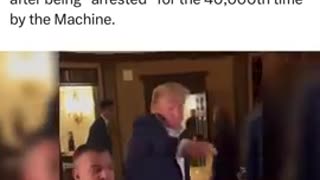 Trump joyfully crashes a wedding at his club after being “arrested