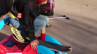 Kiddie slide skateboard fail