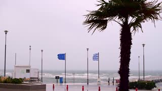 Windy winter day in Peraia, Thessaloniki