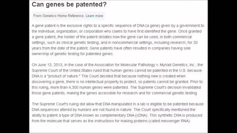 Can genes be patented? DNA