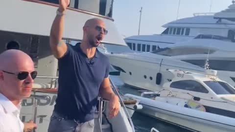 Andrew Tate on yacht in Croatia